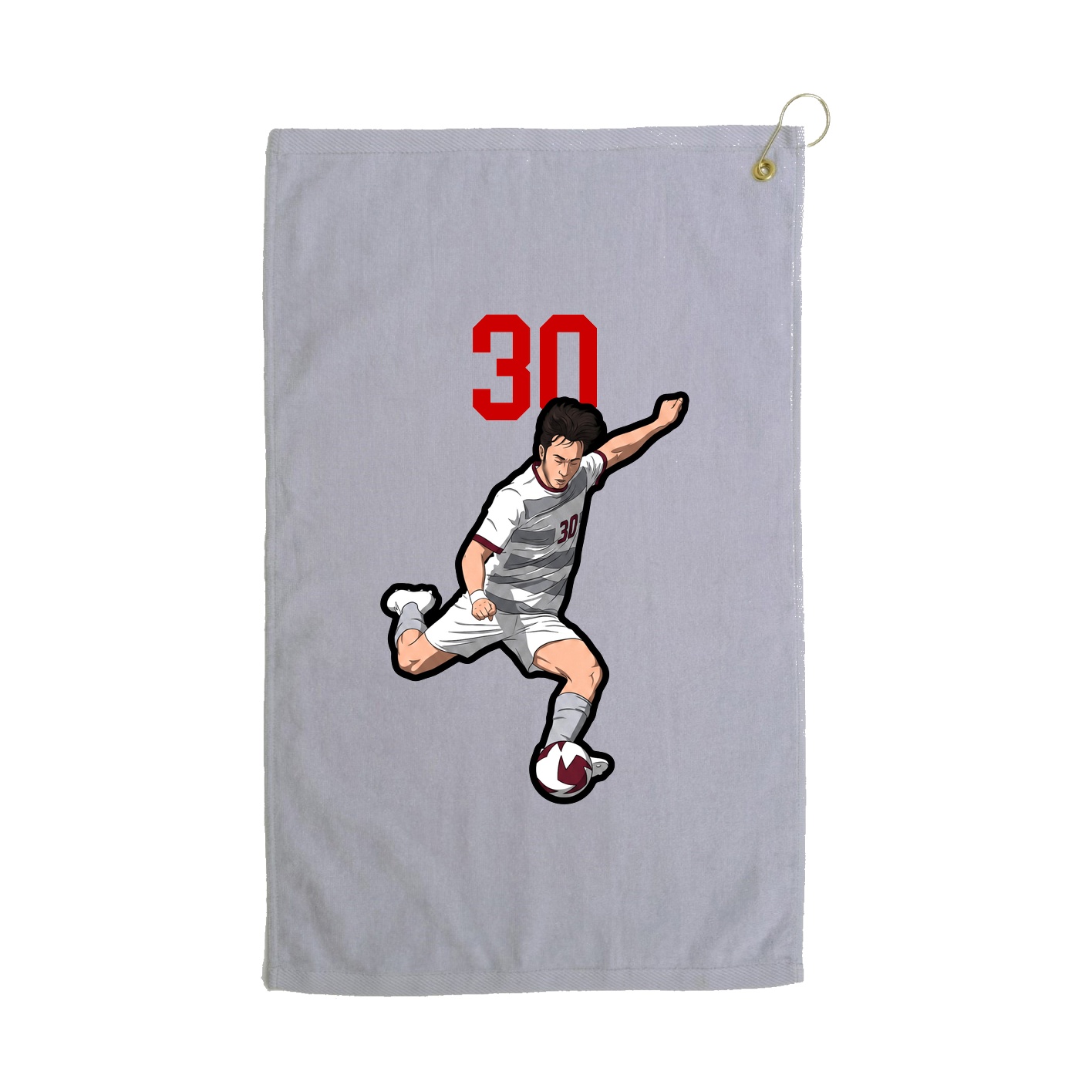 Golf Towel — Number Top in Grey