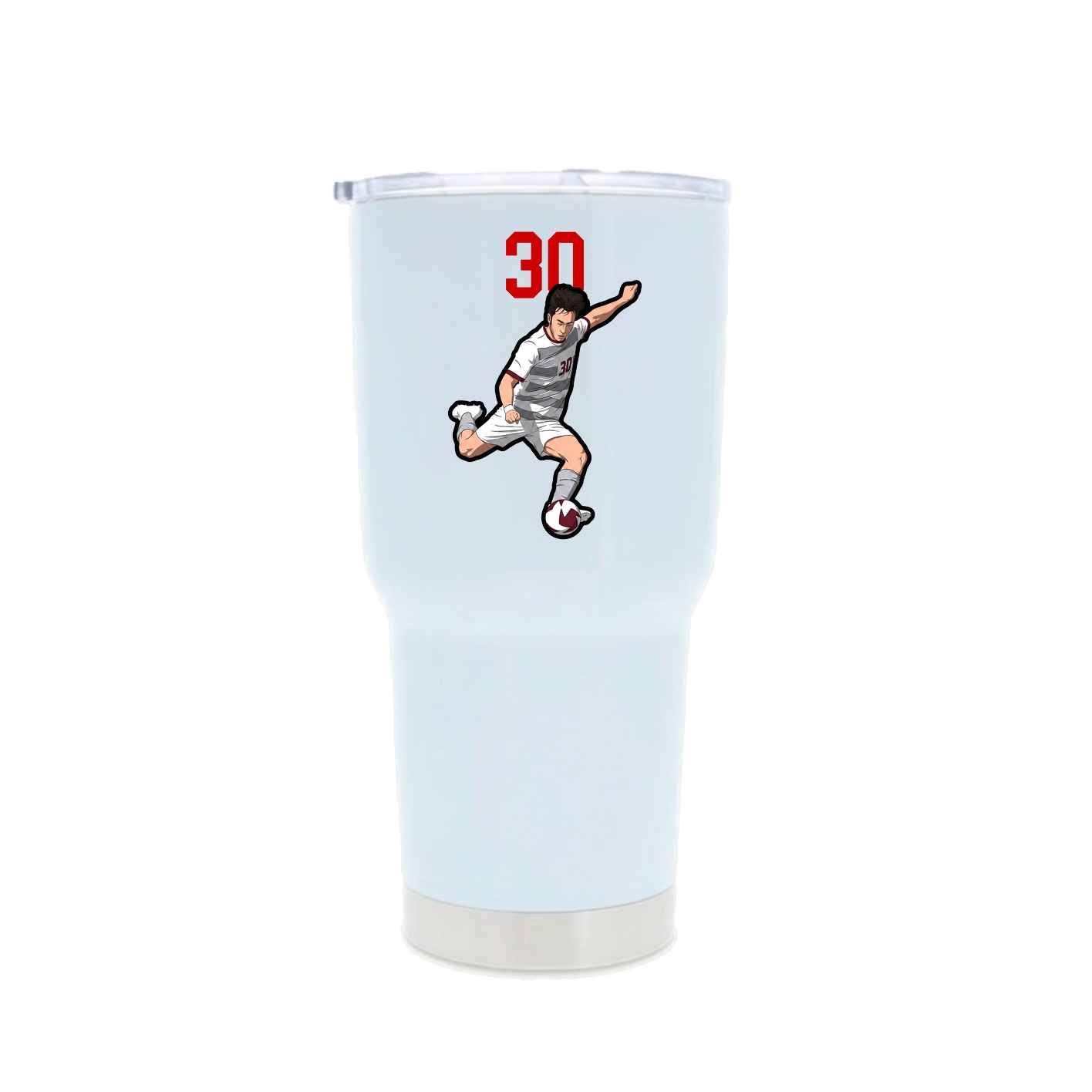 30oz Stainless Steel Tumbler — Number Top in White