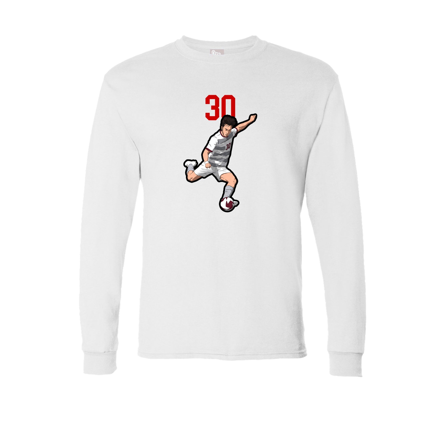 Long Sleeve Tee — Number Top in White