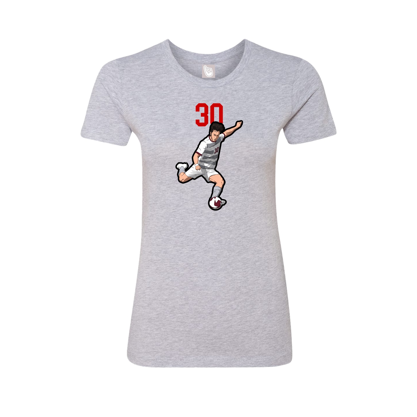 Fitted Women's Tee — Number Top in Grey