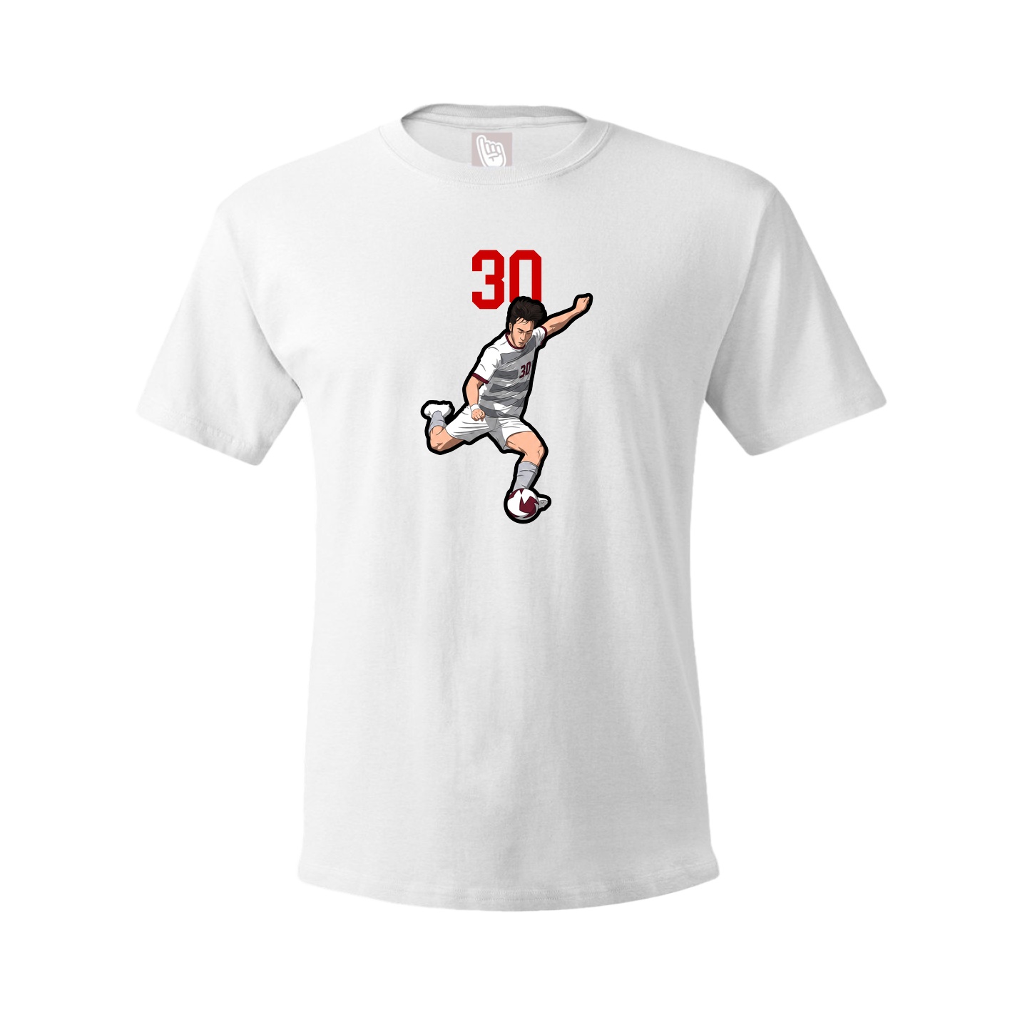 Youth Tee — Number Top in White