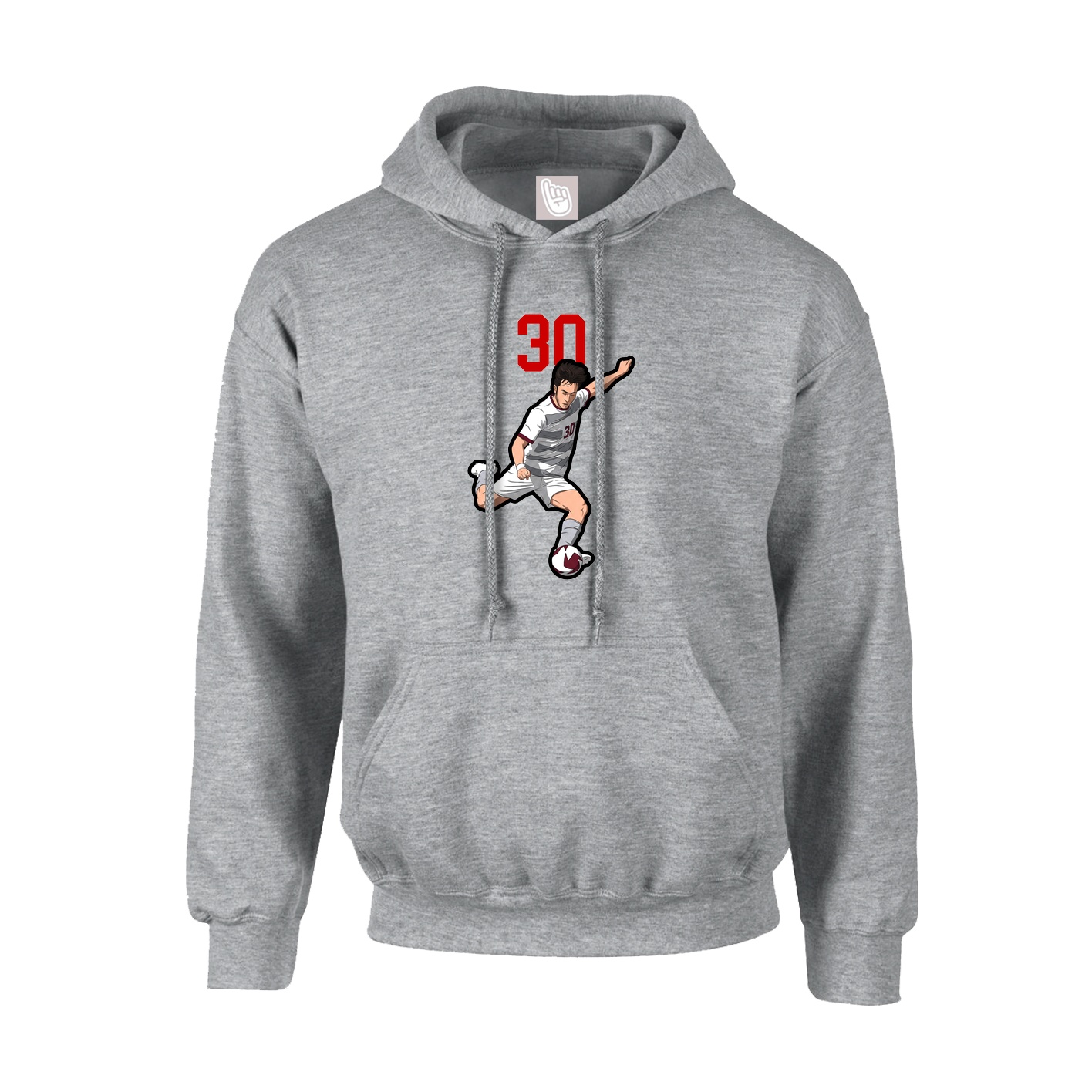 Hoodie — Number Top in Grey