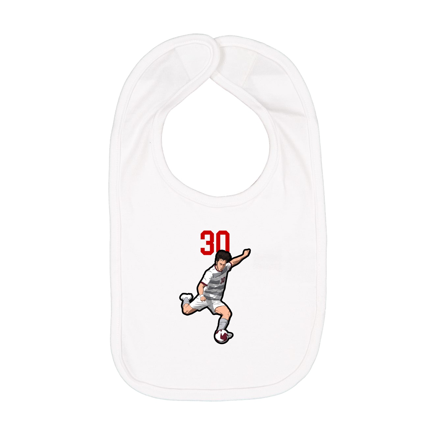 Infant Bib — Number Top in White
