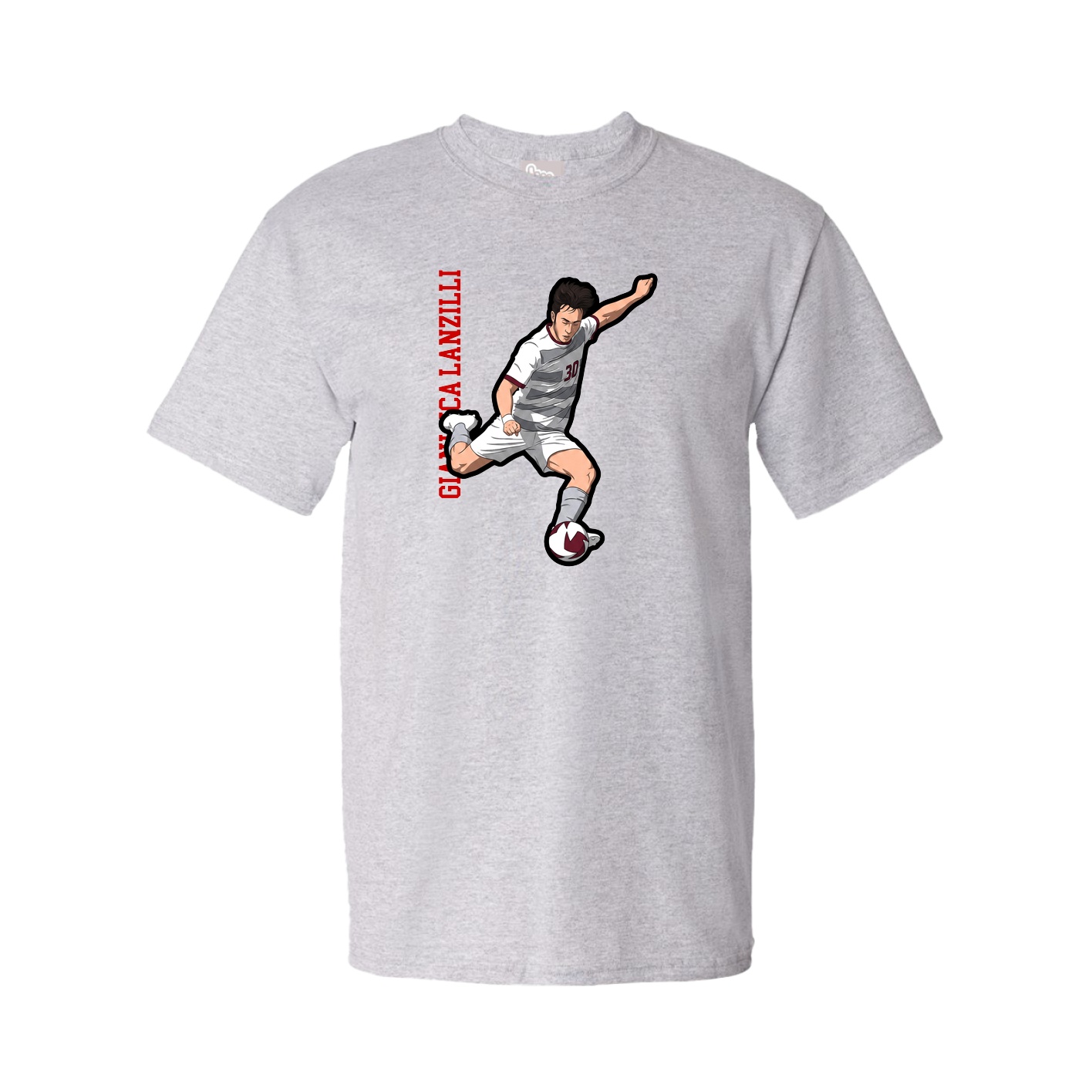 Youth Tee — Name Vertical in Grey