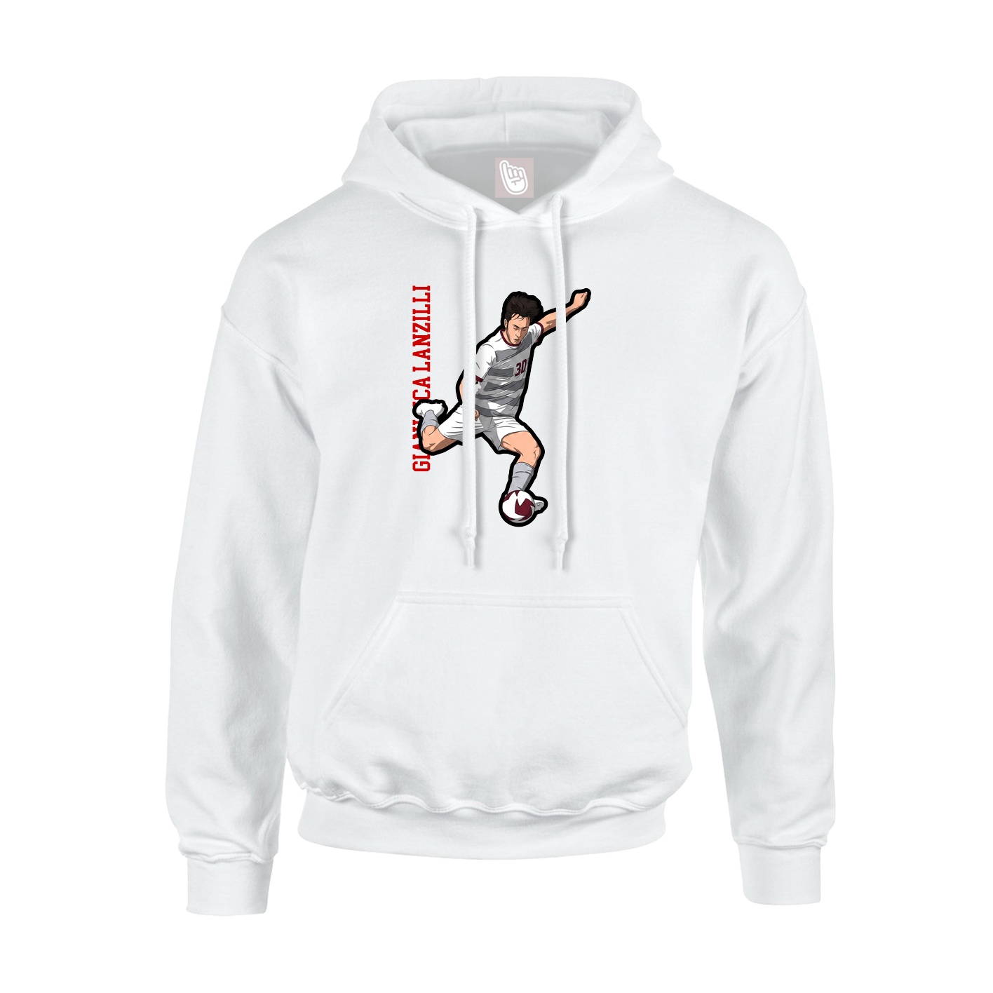 Youth Hoodie — Name Vertical in White