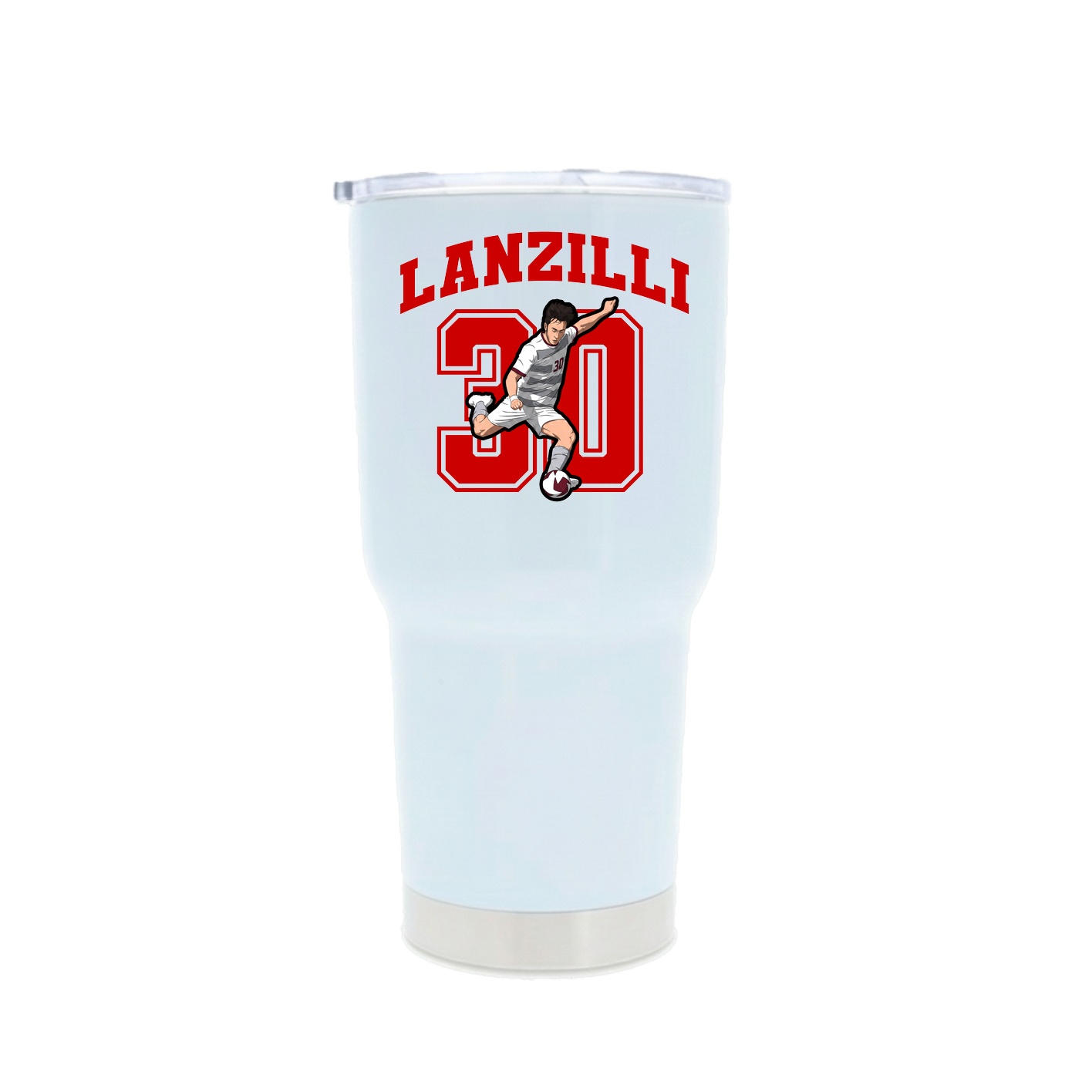 30oz Stainless Steel Tumbler — Number in White