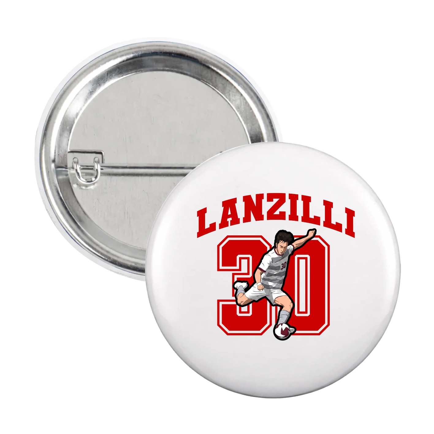 Game Day Button — Number in White
