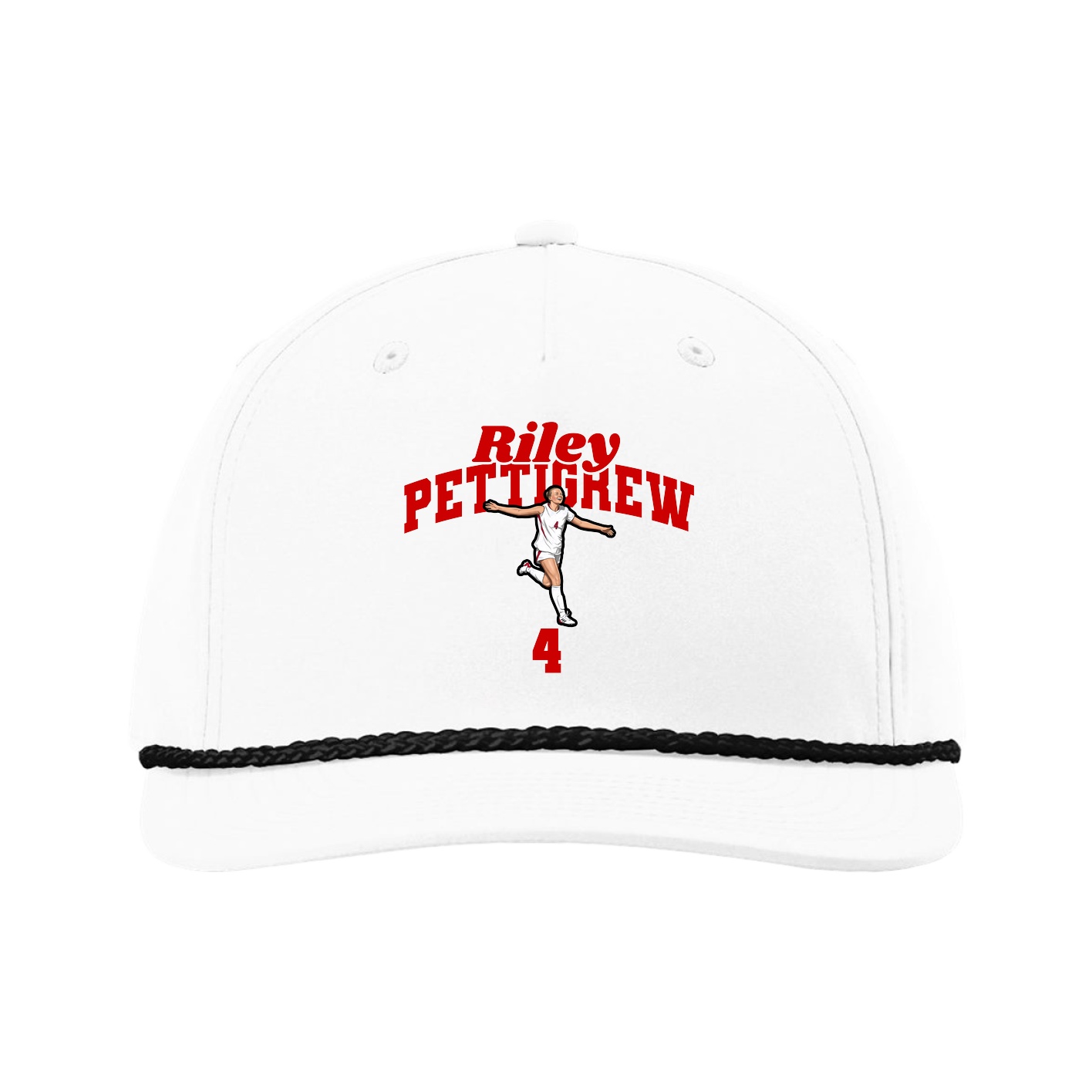 Five-Panel Classic Rope Cap — Signature Arch in White