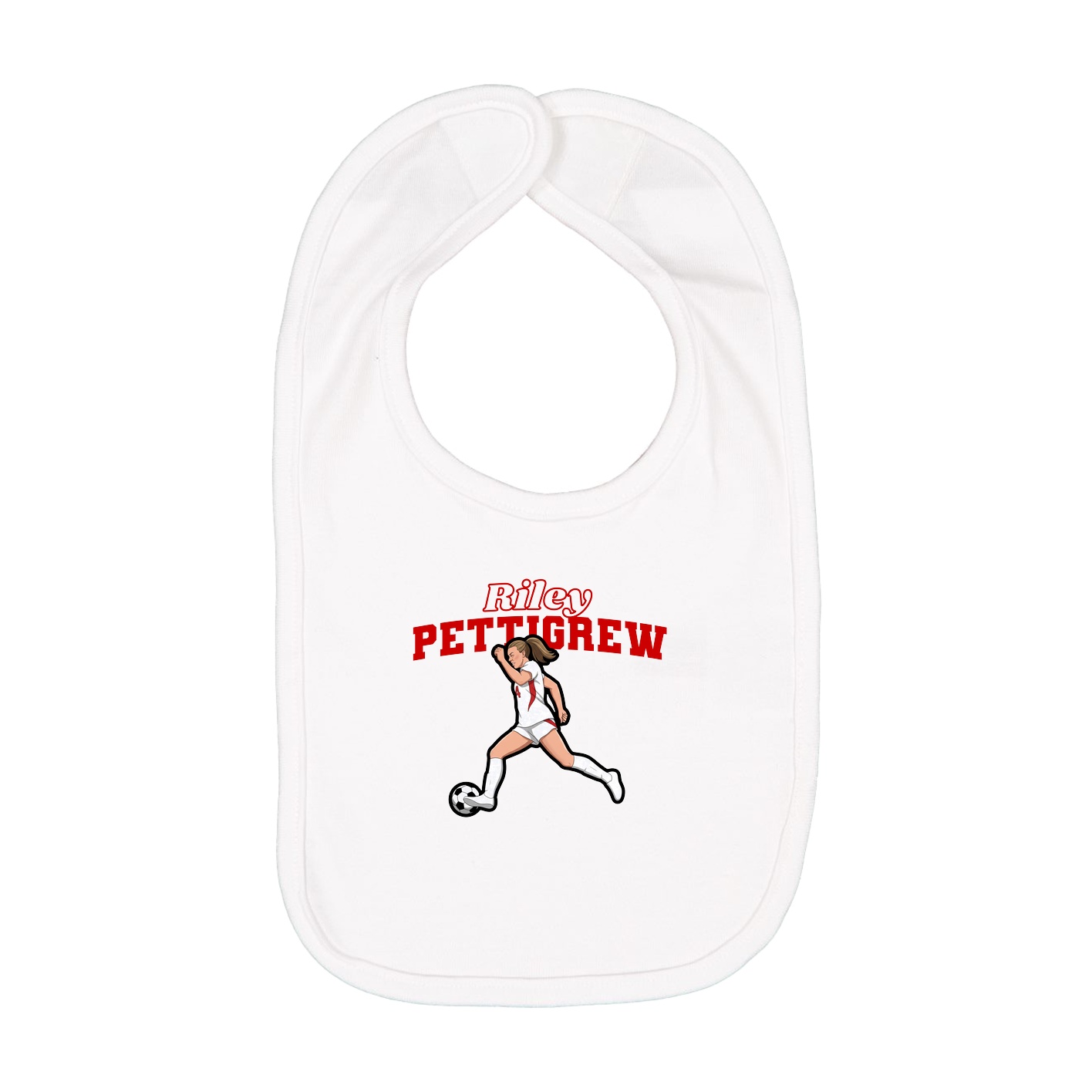 Infant Bib — Name Arch in White