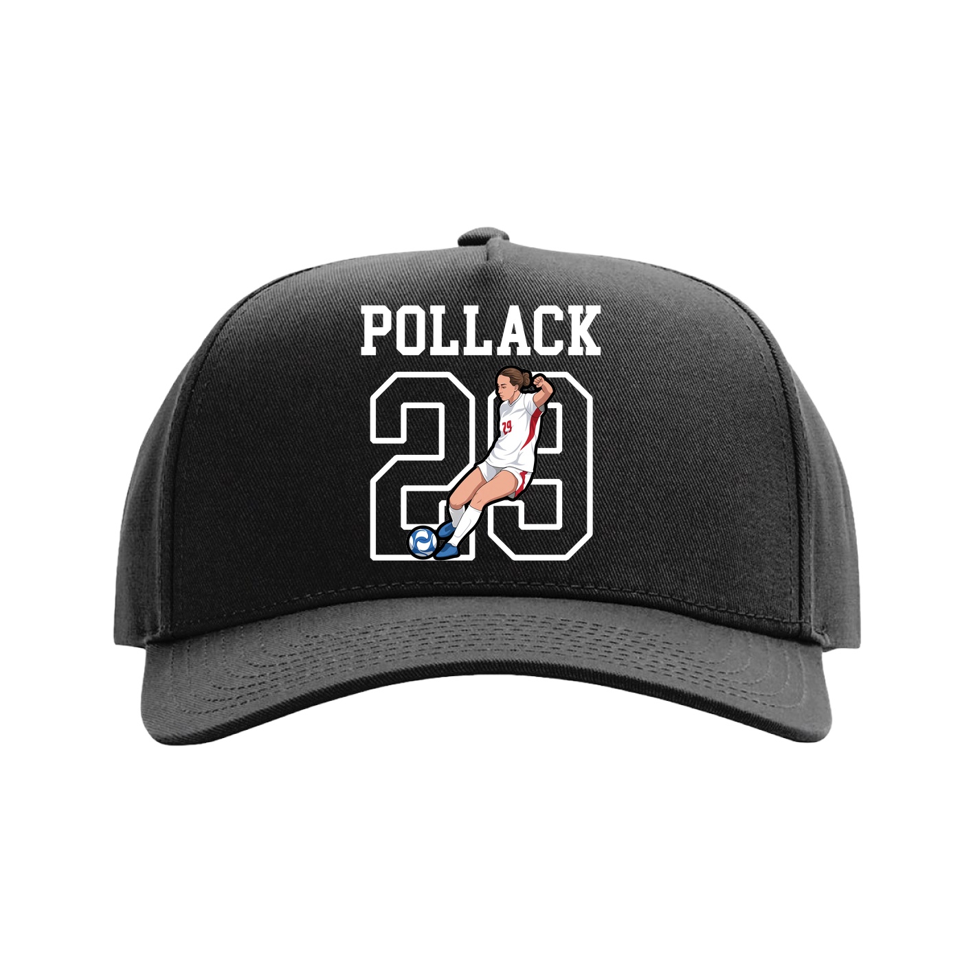 Full Fabric Five-Panel Champ Cap — Shirsey in Black