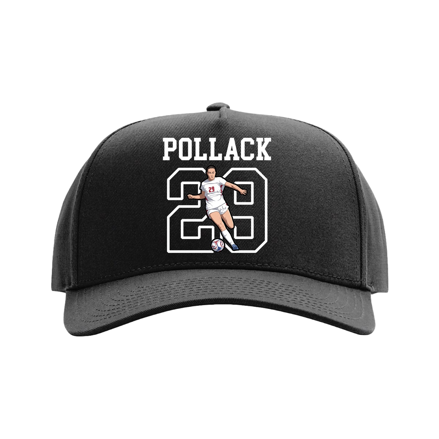 Full Fabric Five-Panel Champ Cap — Shirsey in Black