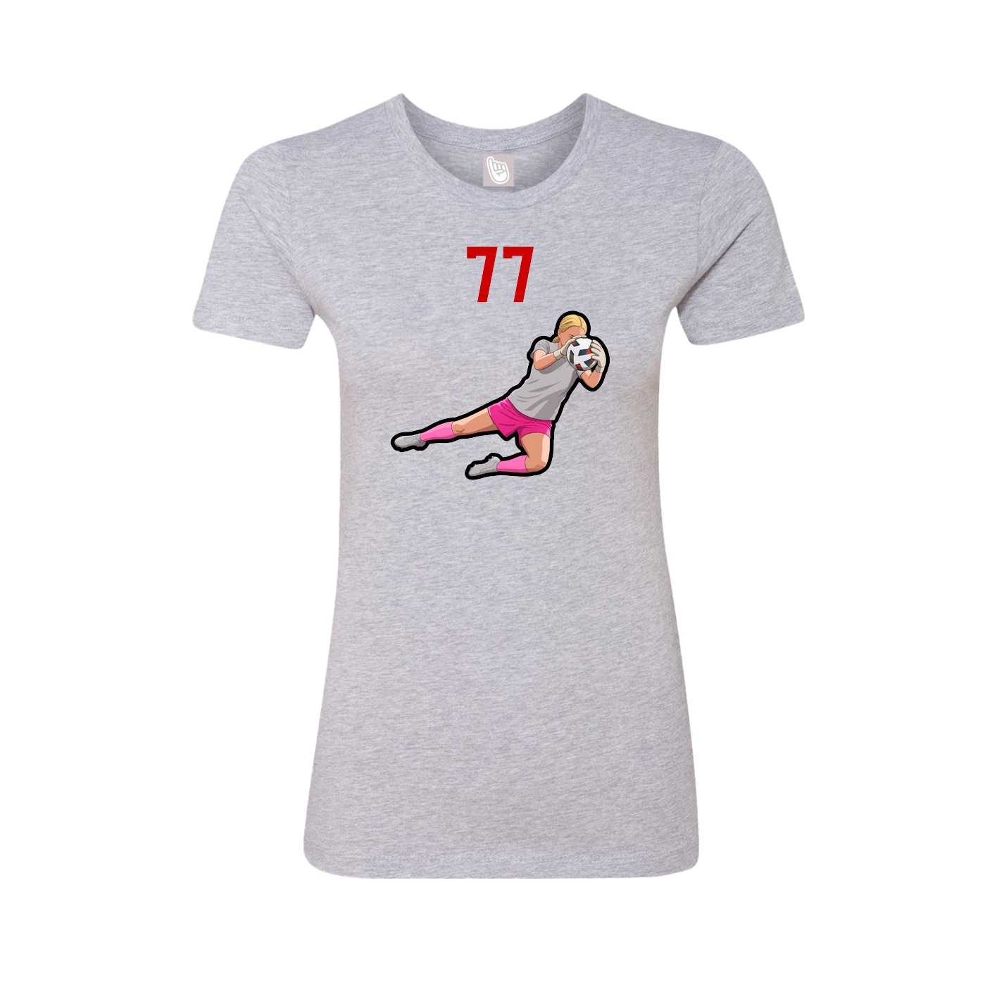 Fitted Women's Tee — Number Top in Grey