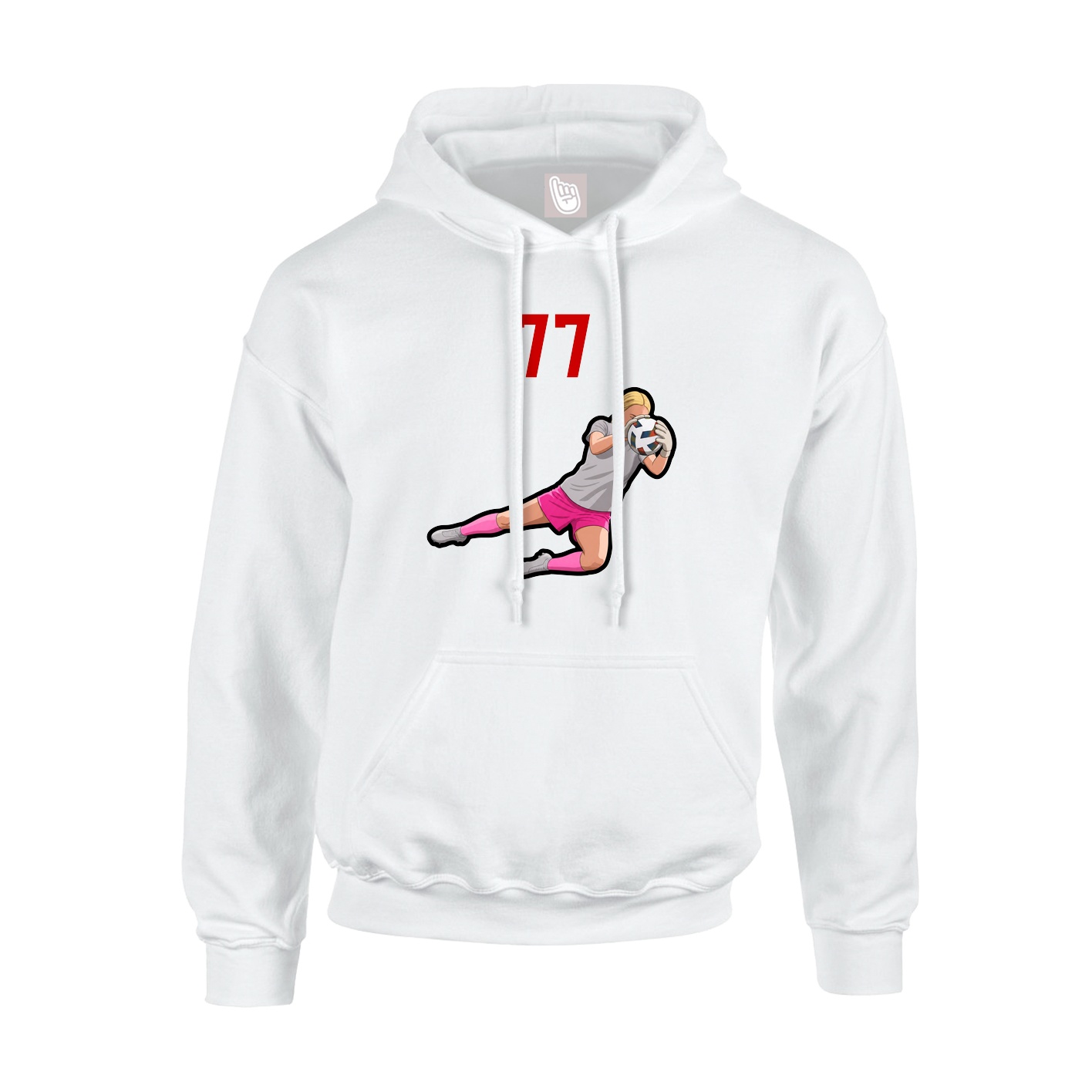 Youth Hoodie — Number Top in White