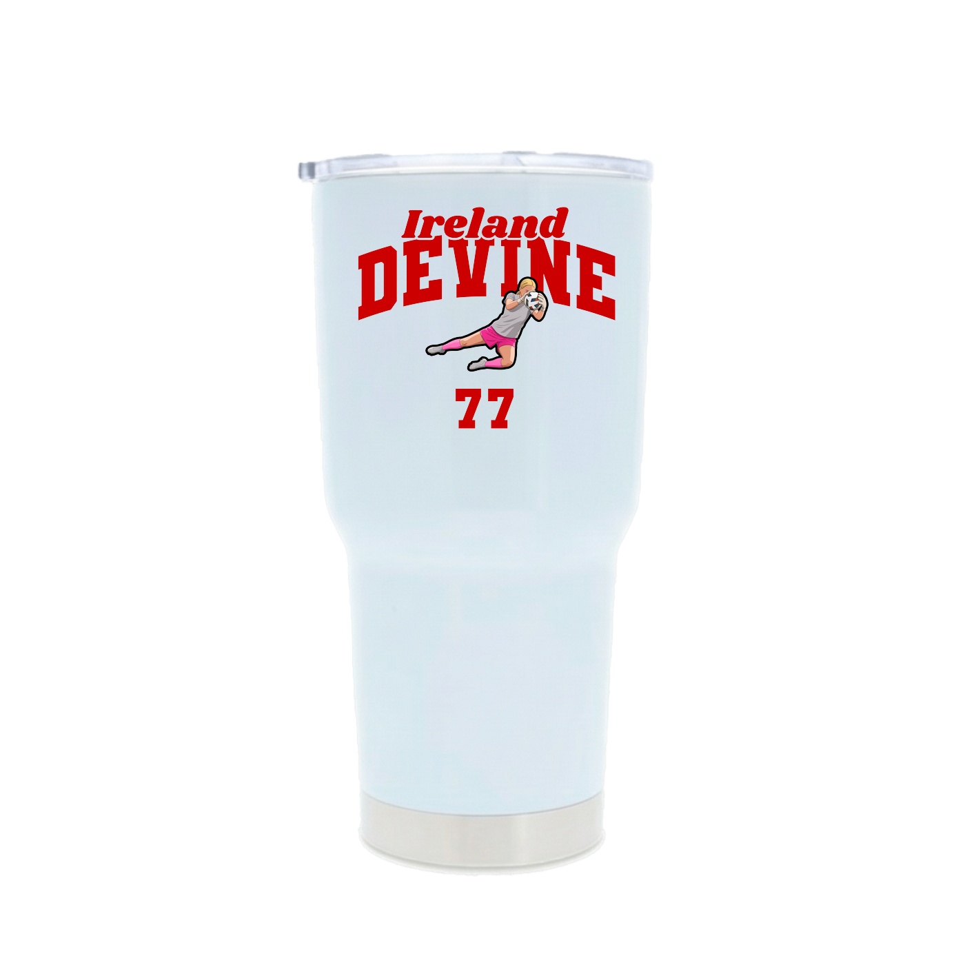 30oz Stainless Steel Tumbler — Signature Arch in White