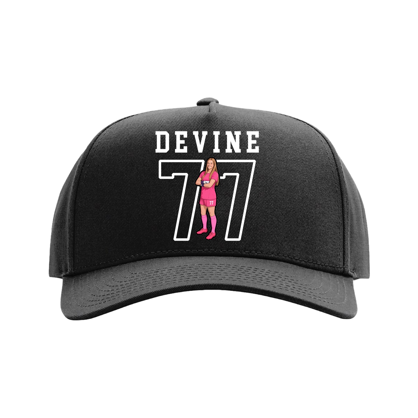Full Fabric Five-Panel Champ Cap — Shirsey in Black