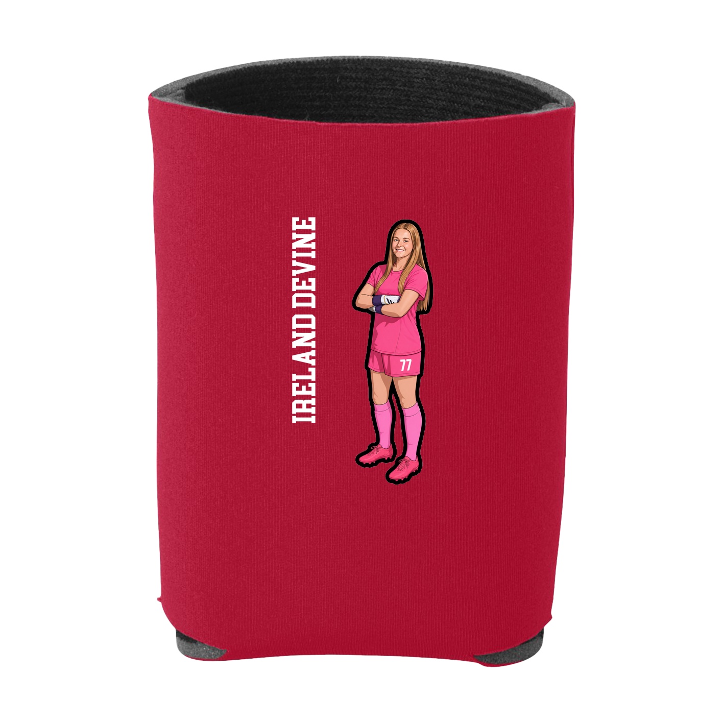 Can Holder — Name Vertical in Red
