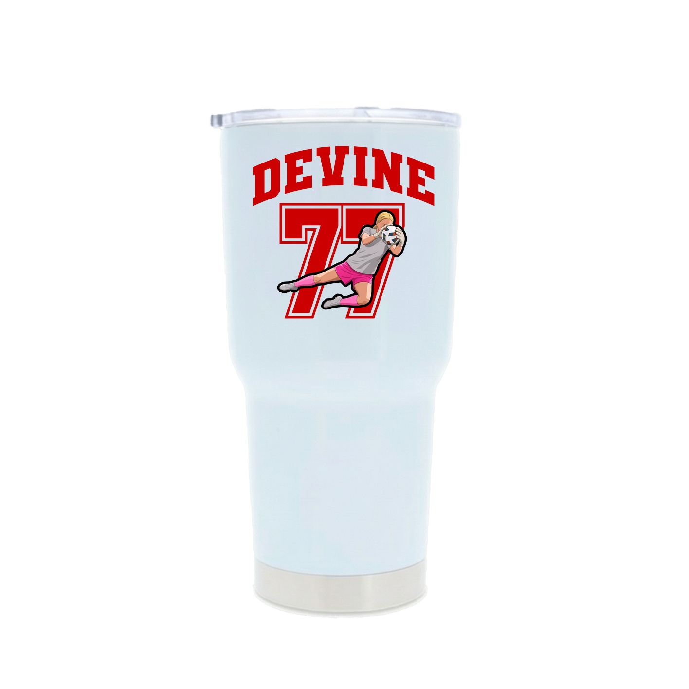 30oz Stainless Steel Tumbler — Number in White