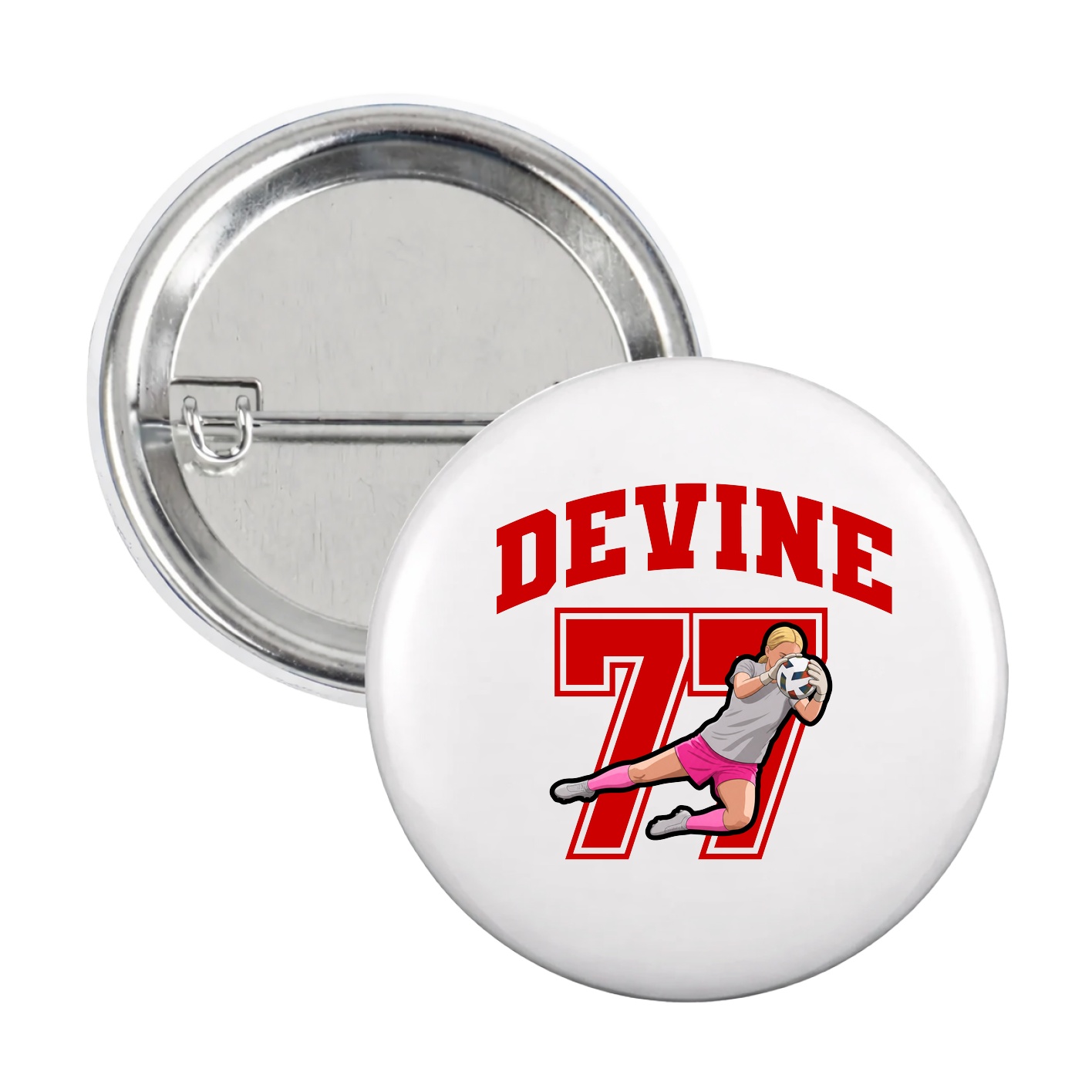 Game Day Button — Number in White