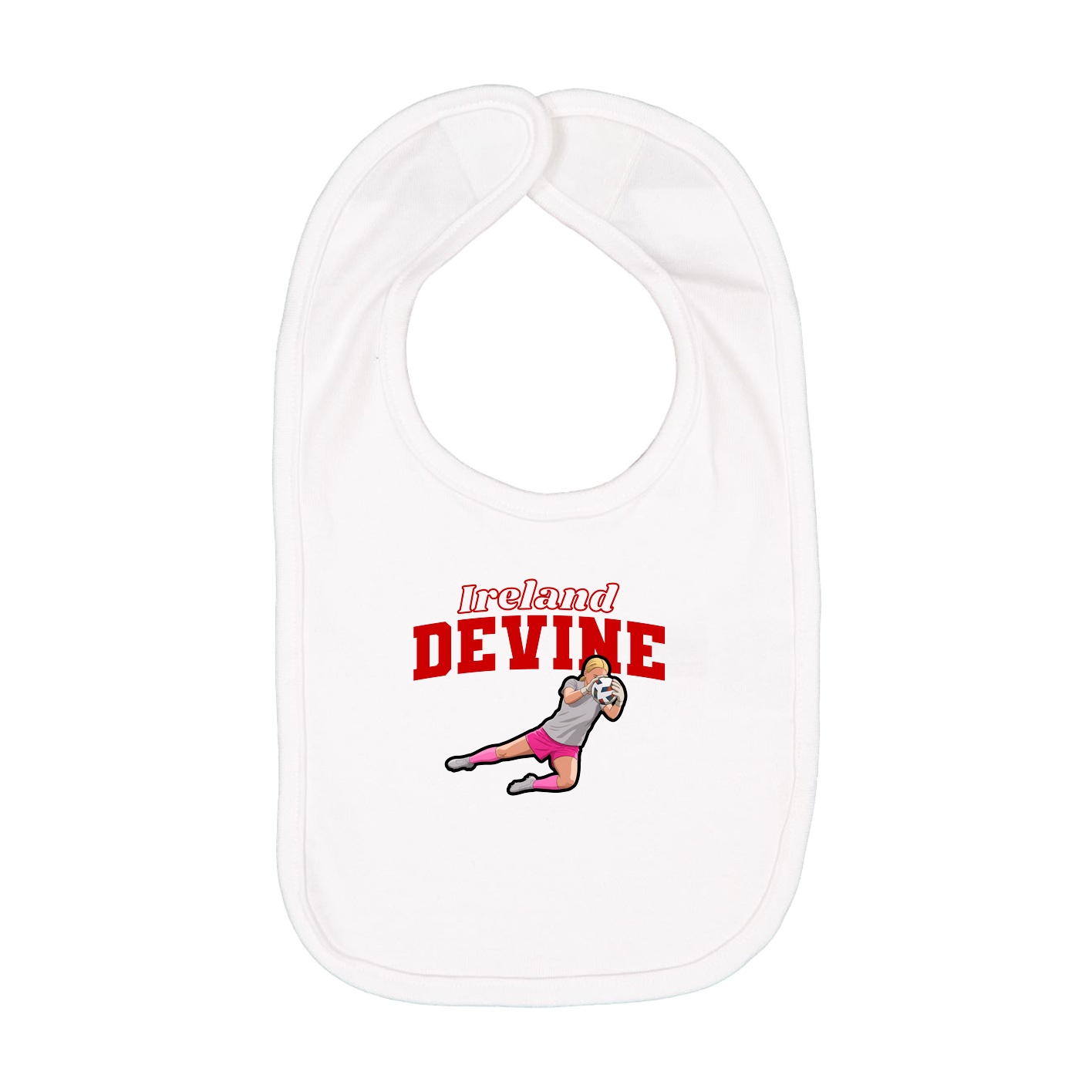 Infant Bib — Name Arch in White