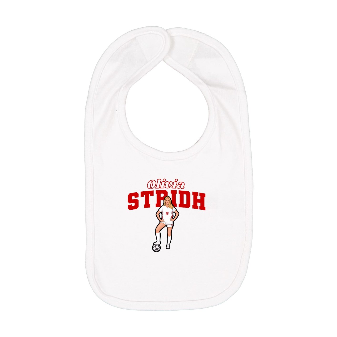 Infant Bib — Name Arch in White