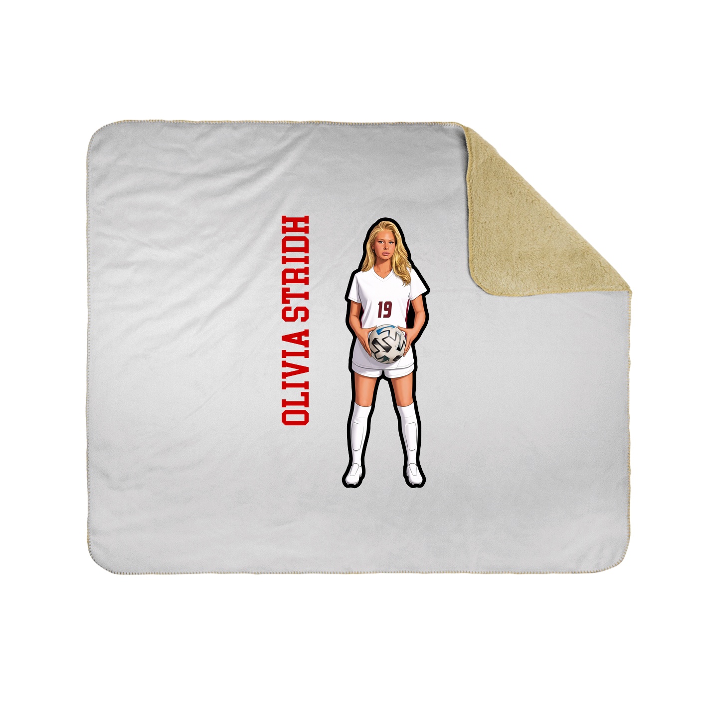 Throw Blanket — Name Vertical in White