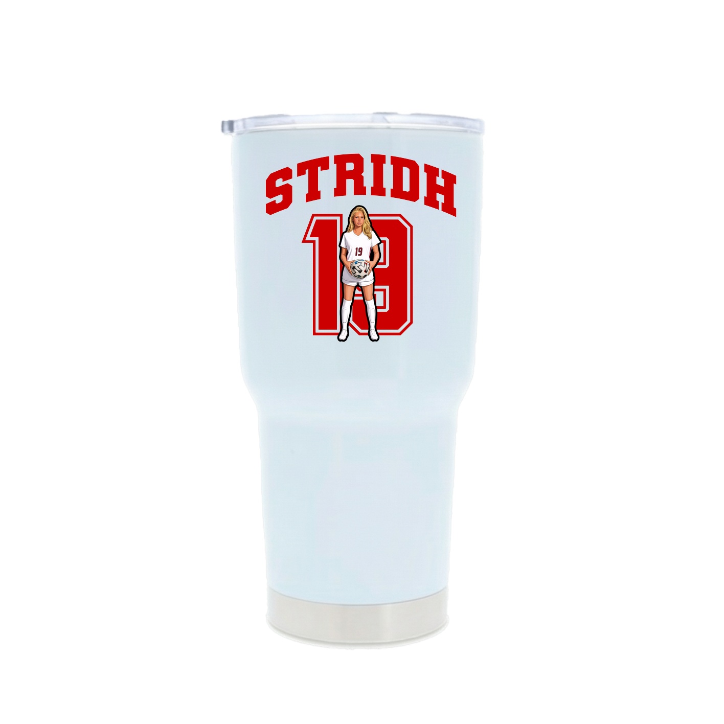 30oz Stainless Steel Tumbler — Number in White