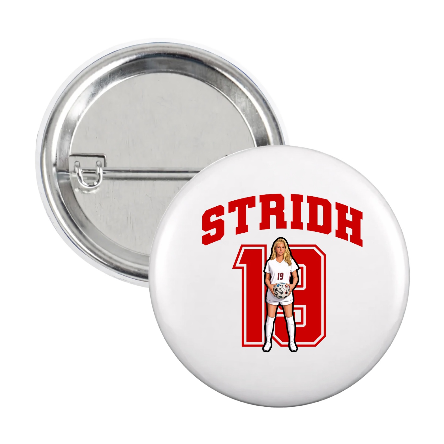 Game Day Button — Number in White