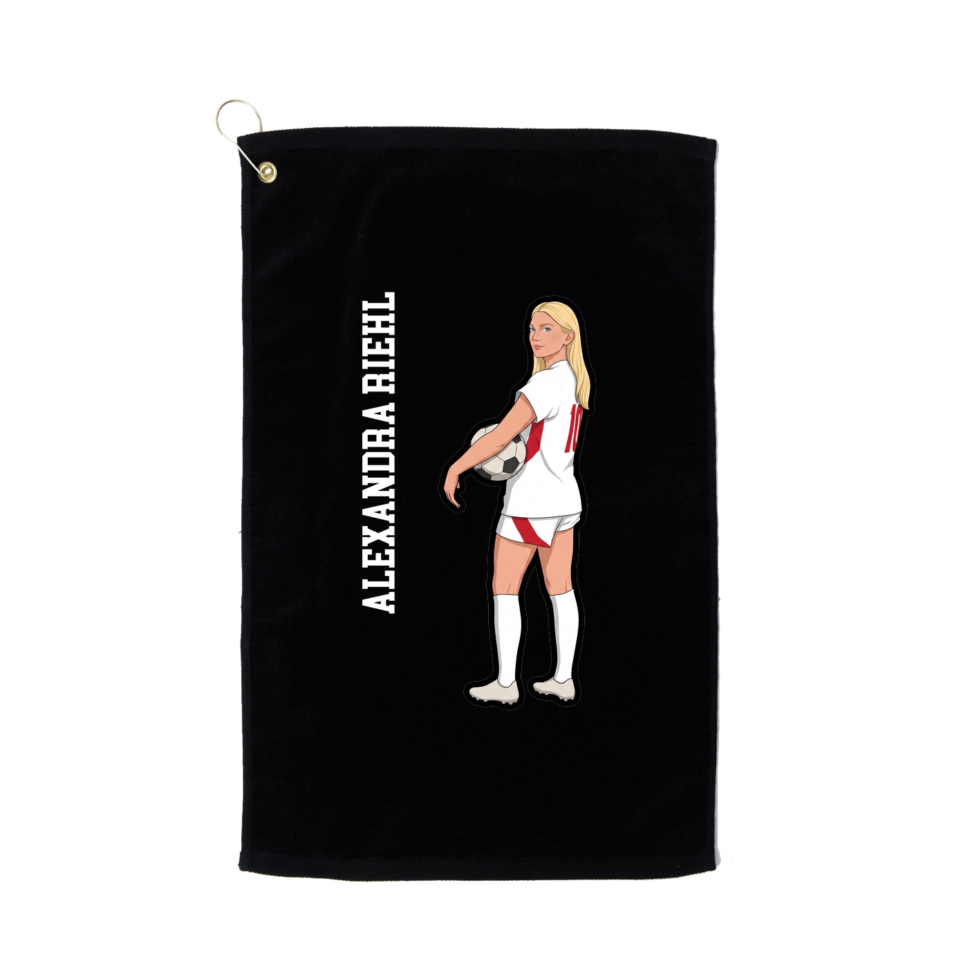 Golf Towel — Name Vertical in Black