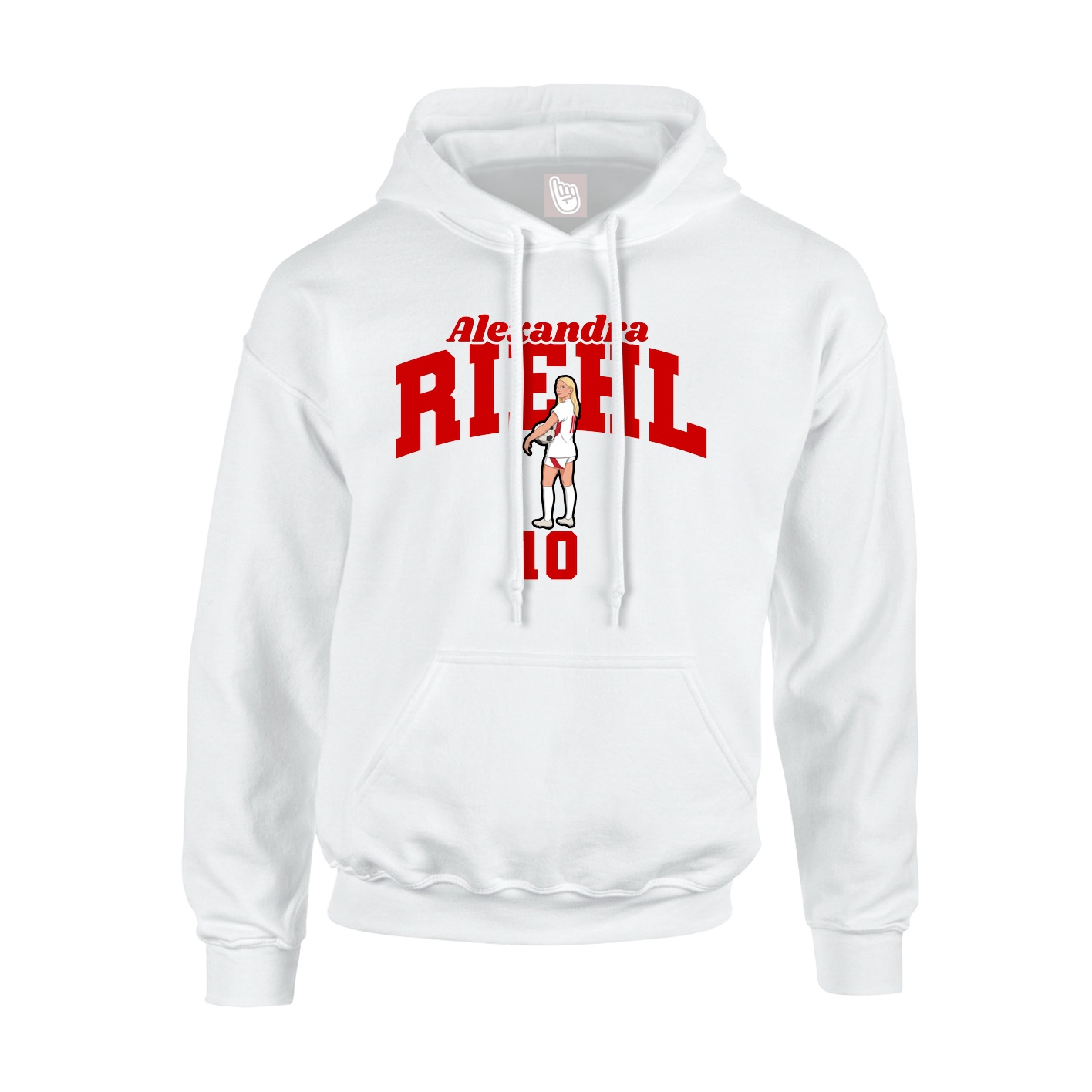Youth Hoodie — Signature Arch in White
