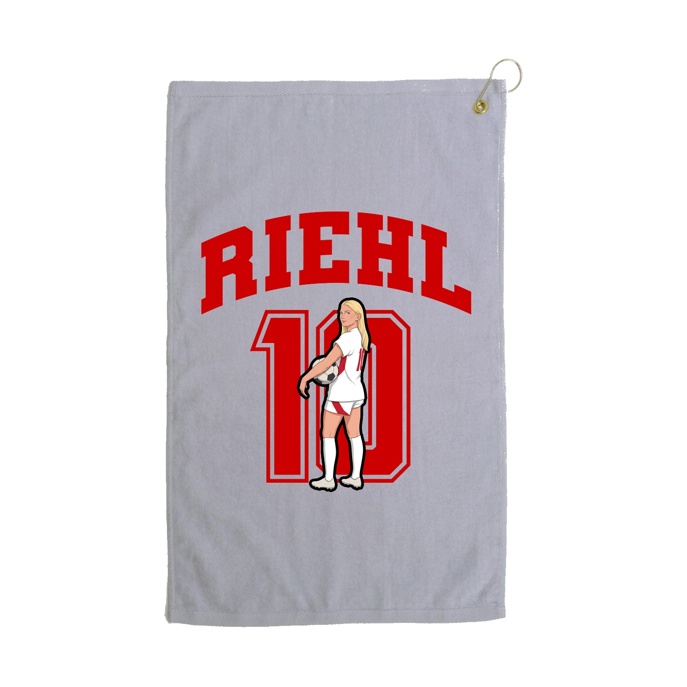 Golf Towel — Number in Grey