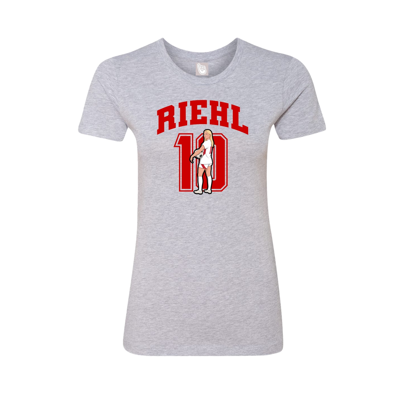 Fitted Women's Tee — Number in Grey