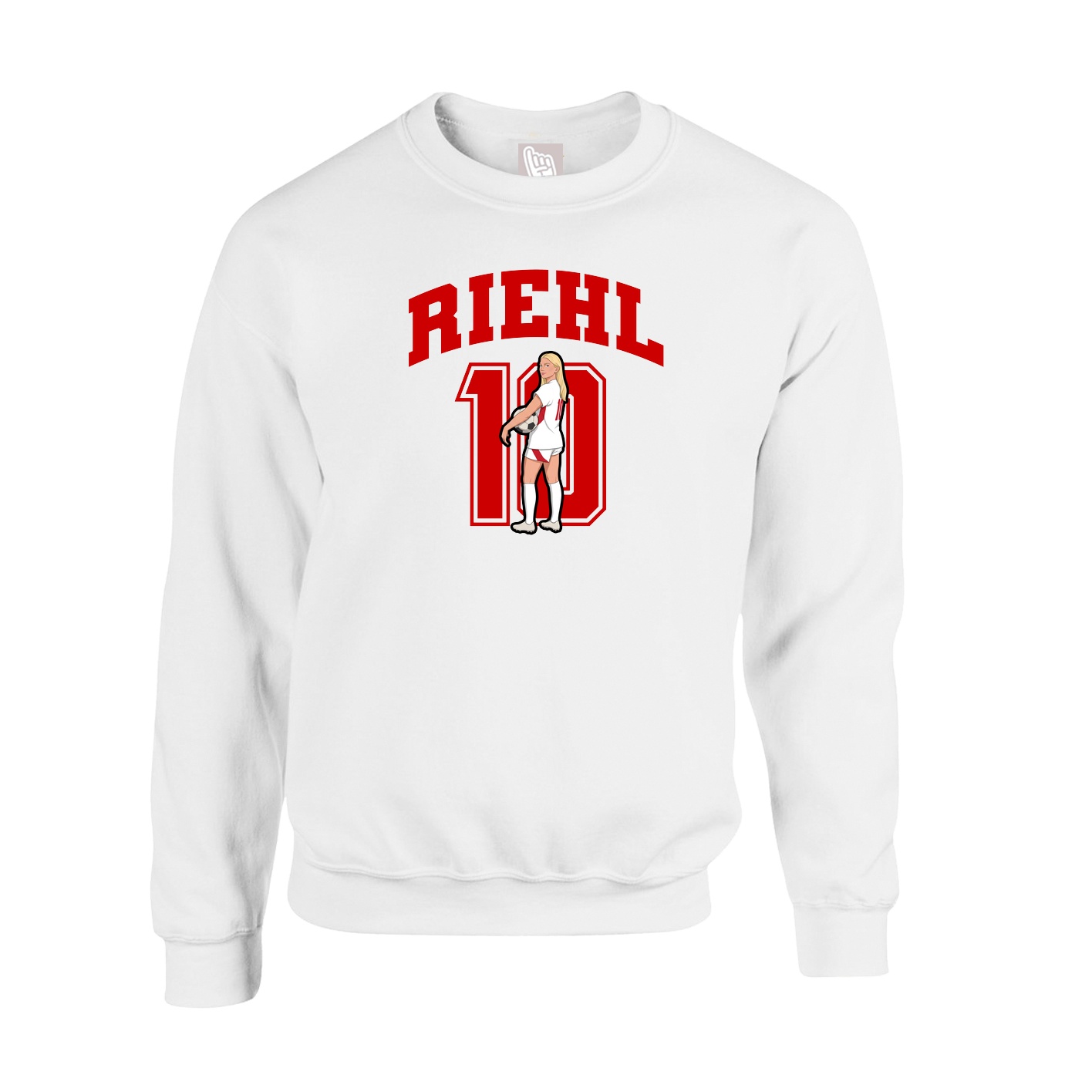 Fleece Crew — Number in White