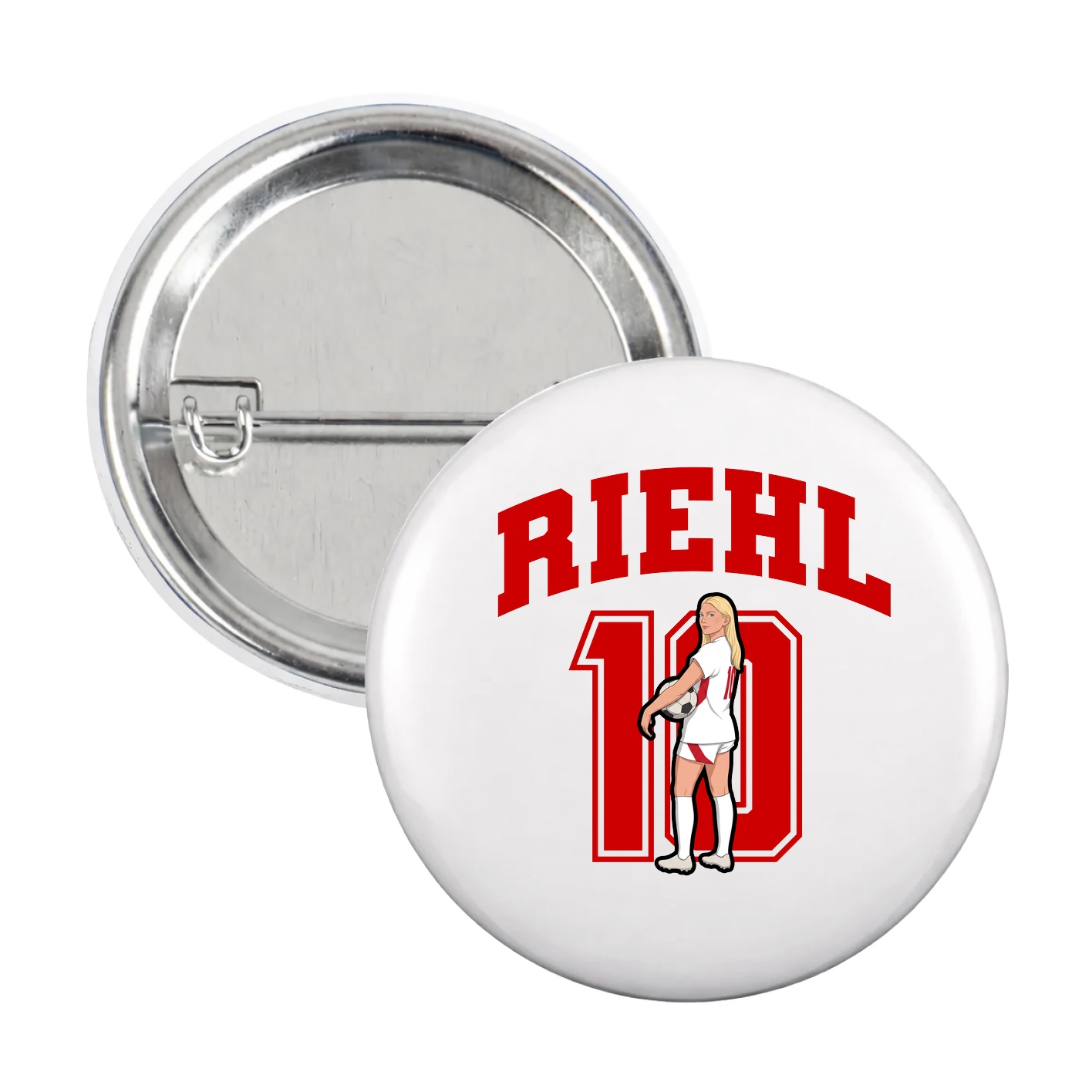 Game Day Button — Number in White