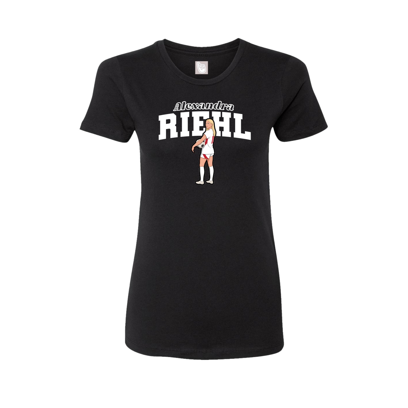 Fitted Women's Tee — Name Arch in Black