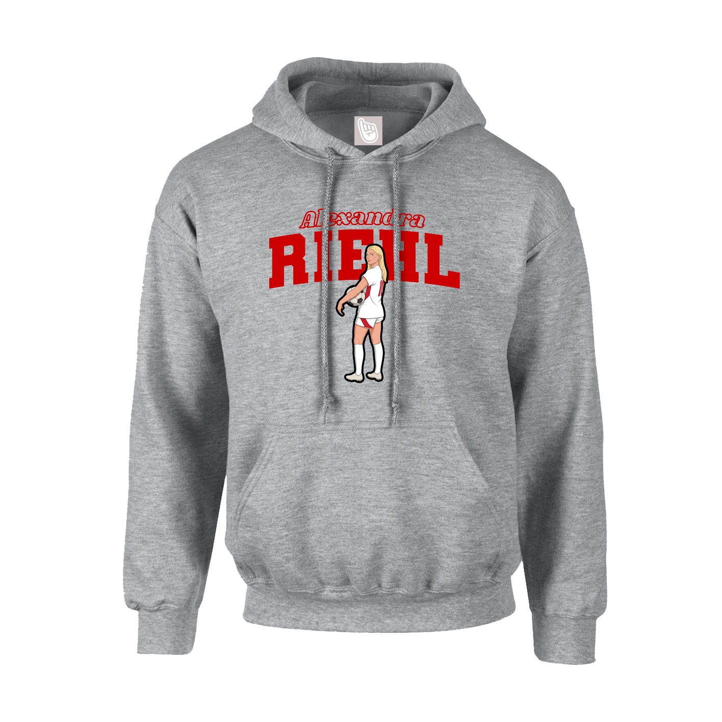 Hoodie — Name Arch in Grey