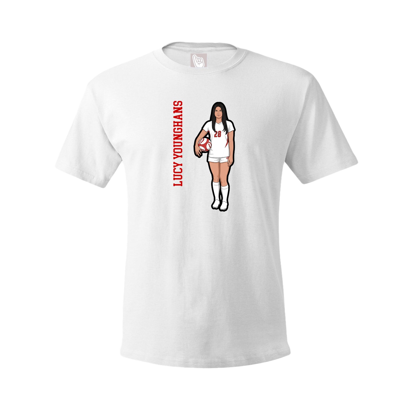 Tee — Name Vertical in White