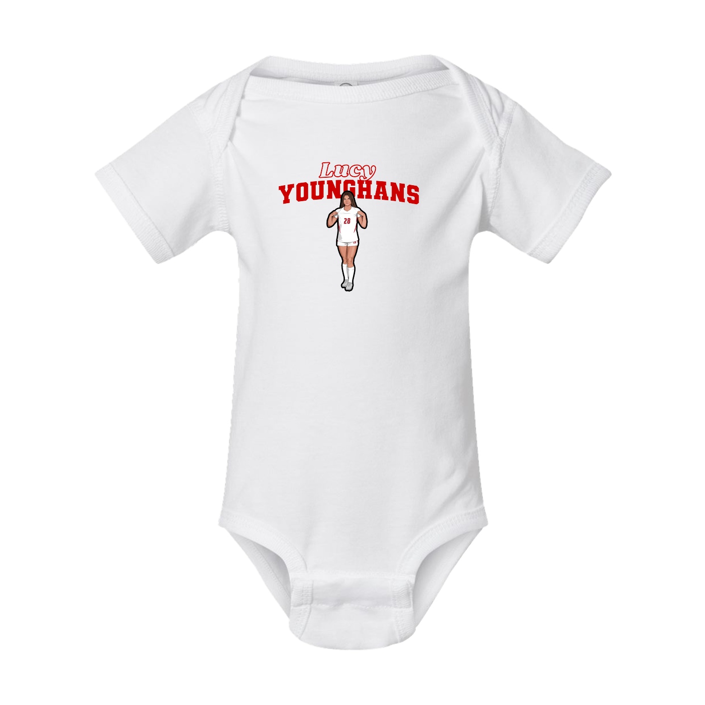 Baby Onesie — Name Arch in White