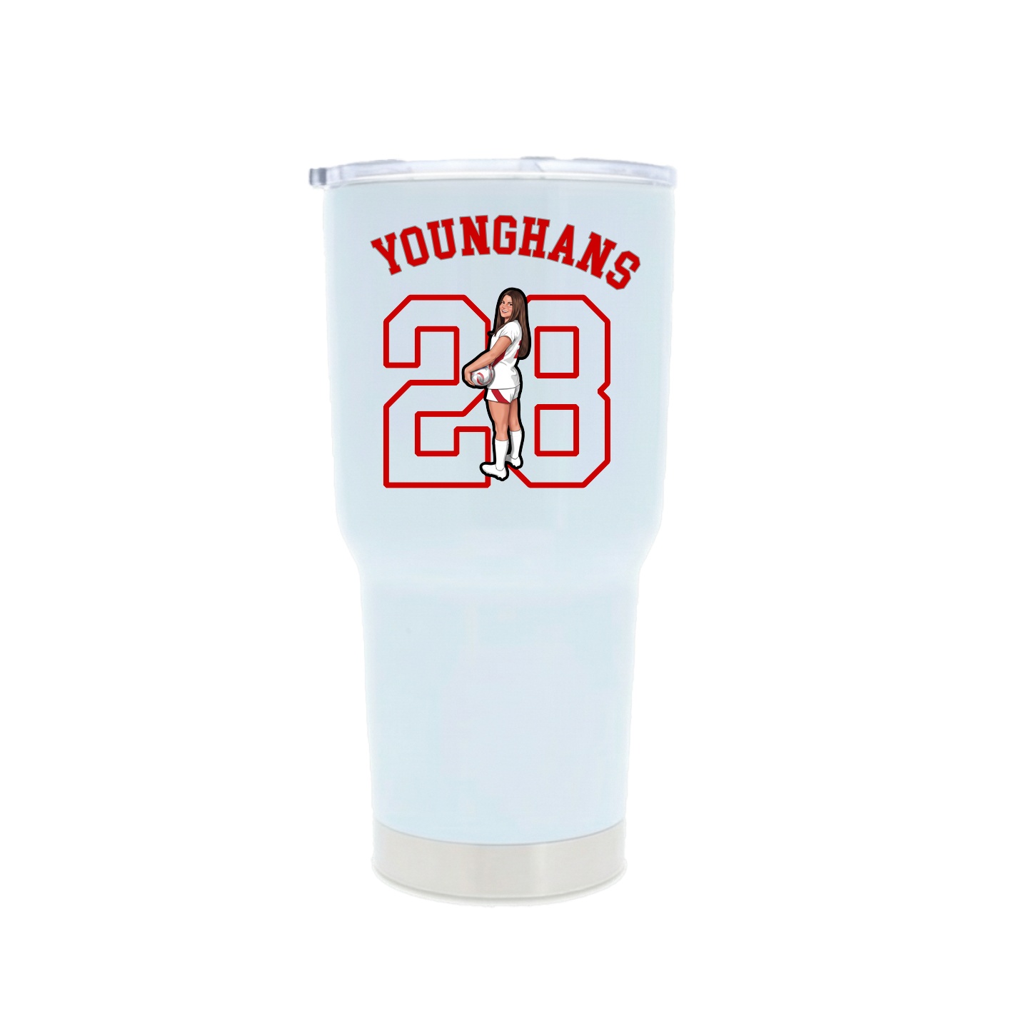 30oz Stainless Steel Tumbler — Shirsey Arch in White
