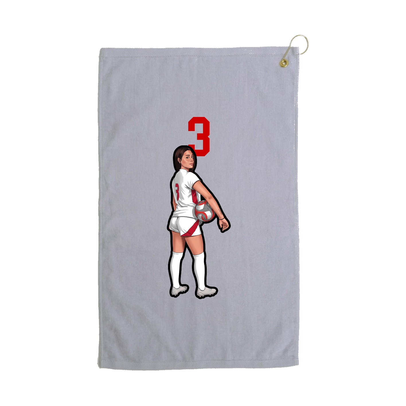 Golf Towel — Number Top in Grey