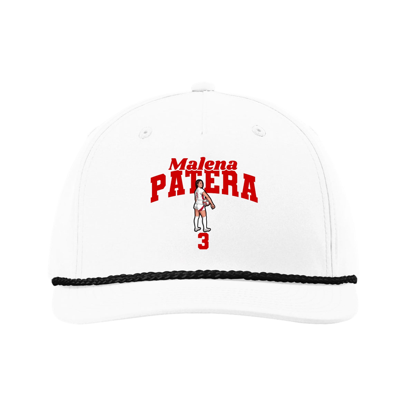 Five-Panel Classic Rope Cap — Signature Arch in White