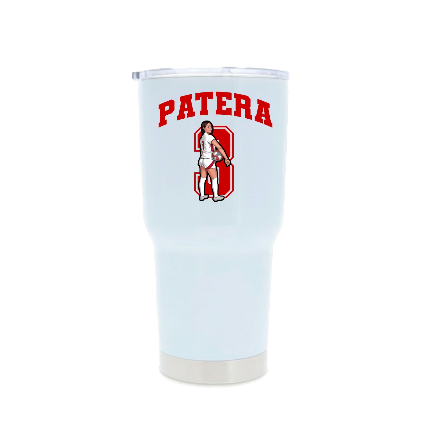 30oz Stainless Steel Tumbler — Number in White