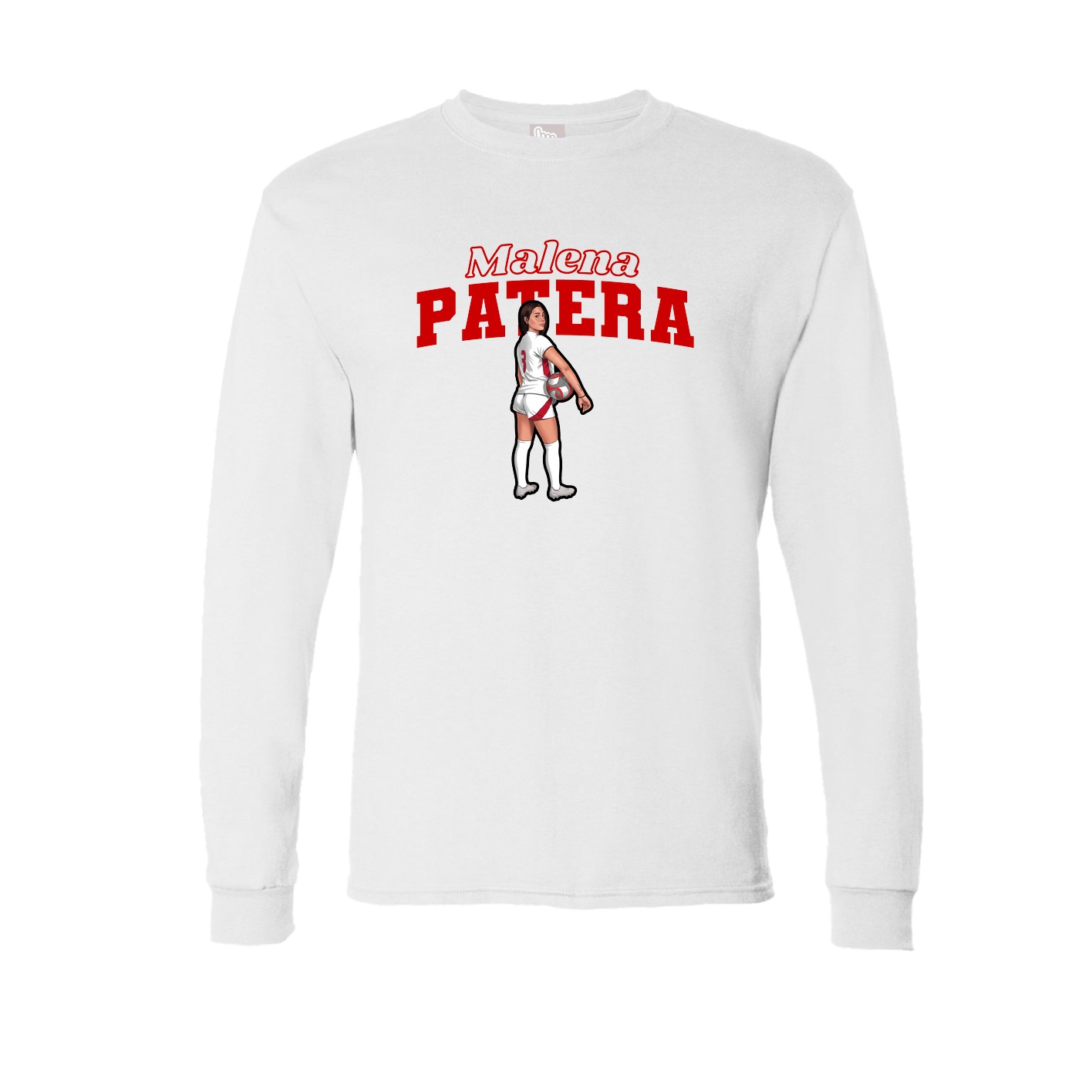 Long Sleeve Tee — Name Arch in White