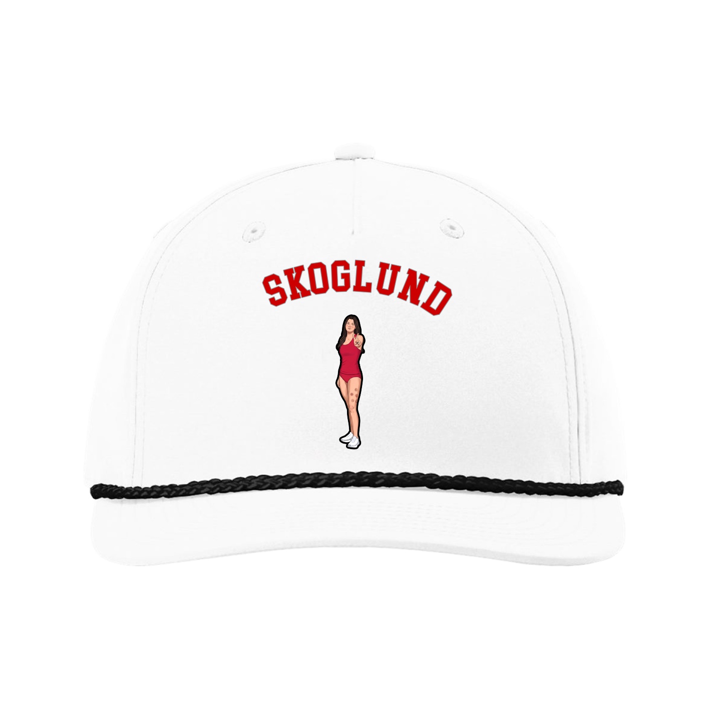 Five-Panel Classic Rope Cap — Shirsey Arch in White