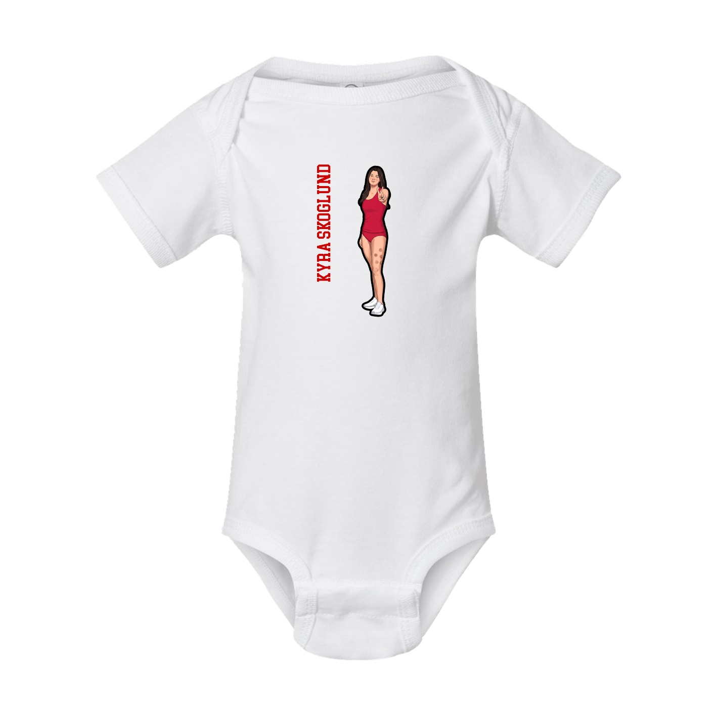 Baby Onesie — Name Vertical in White