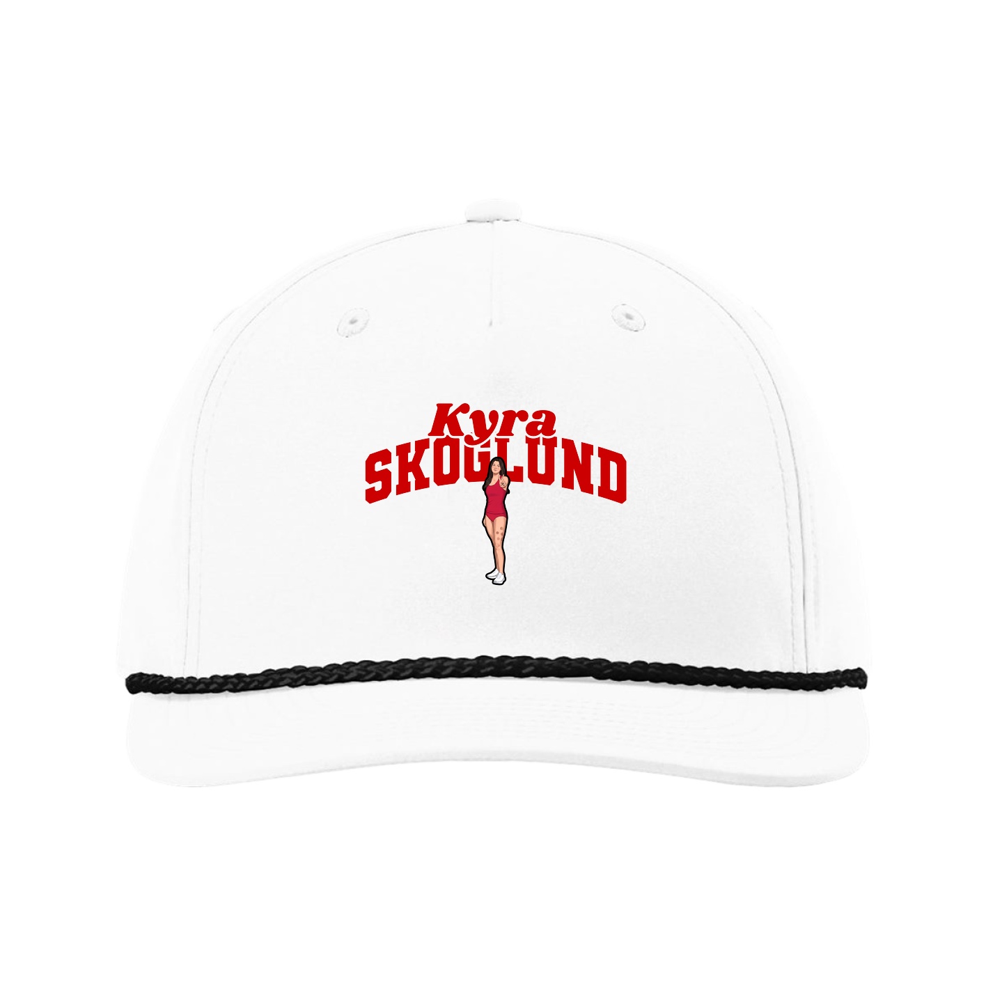 Five-Panel Classic Rope Cap — Signature Arch in White
