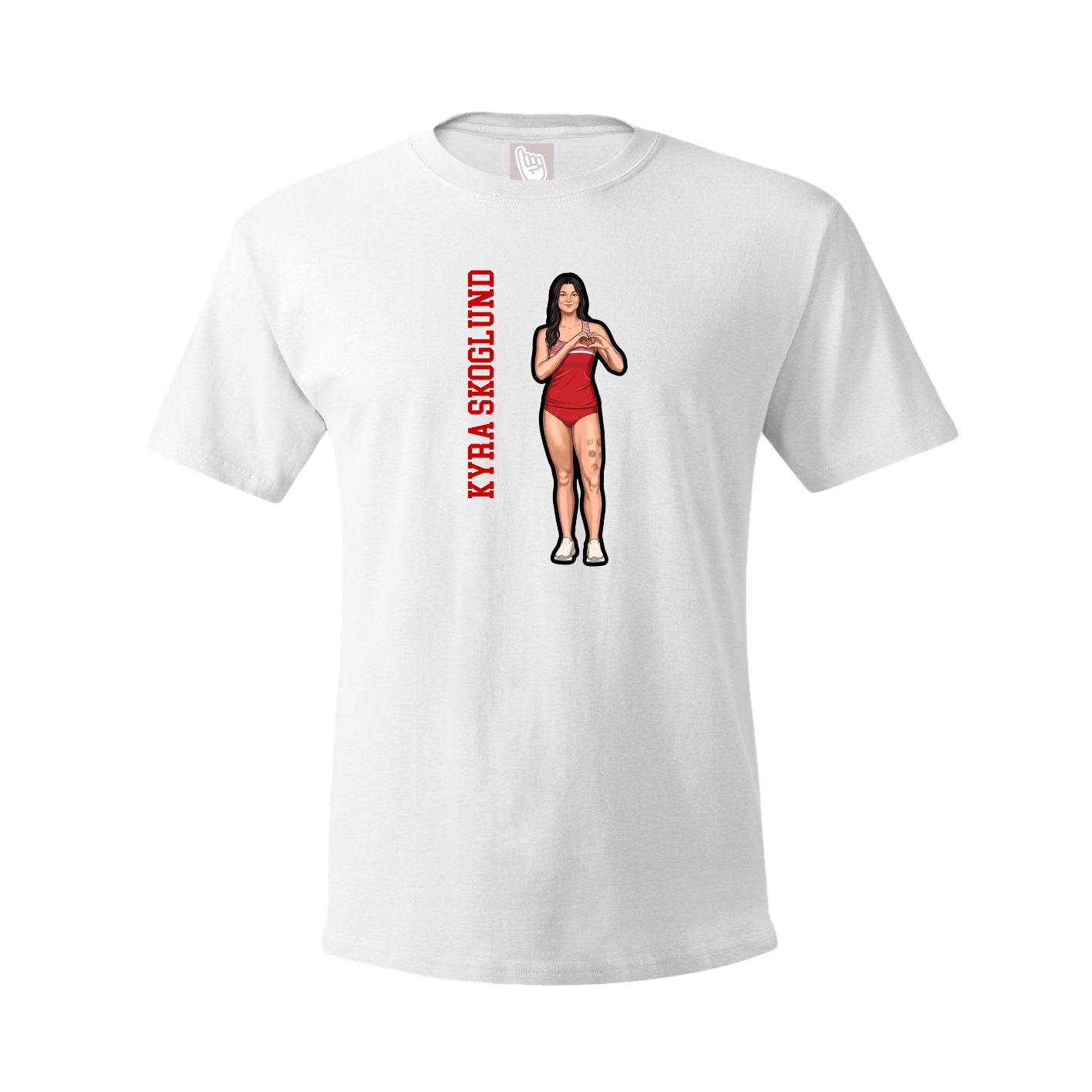 Youth Tee — Name Vertical in White