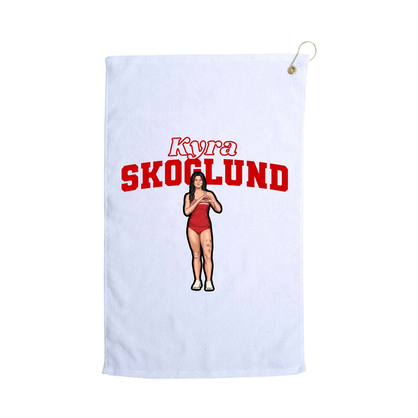 Golf Towel — Name Arch in White