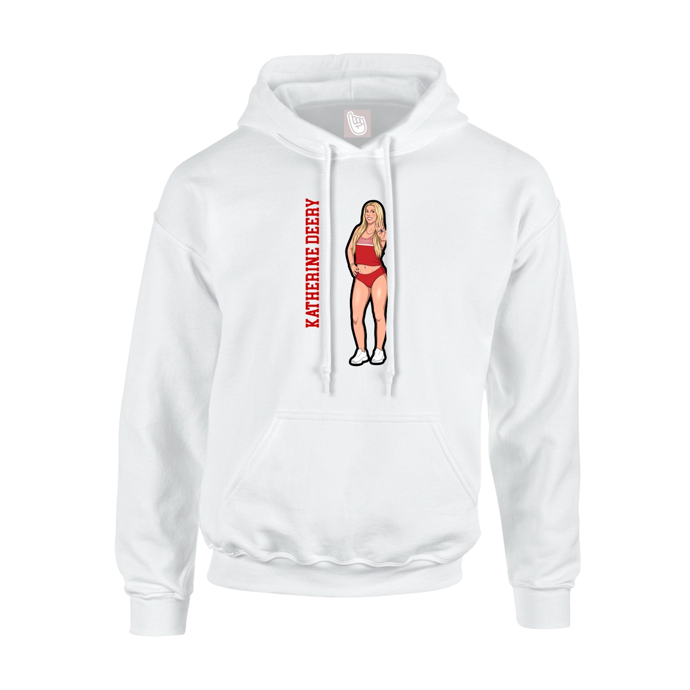 Youth Hoodie — Name Vertical in White