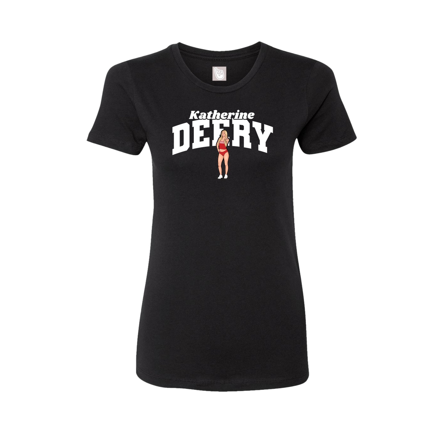 Fitted Women's Tee — Signature Arch in Black