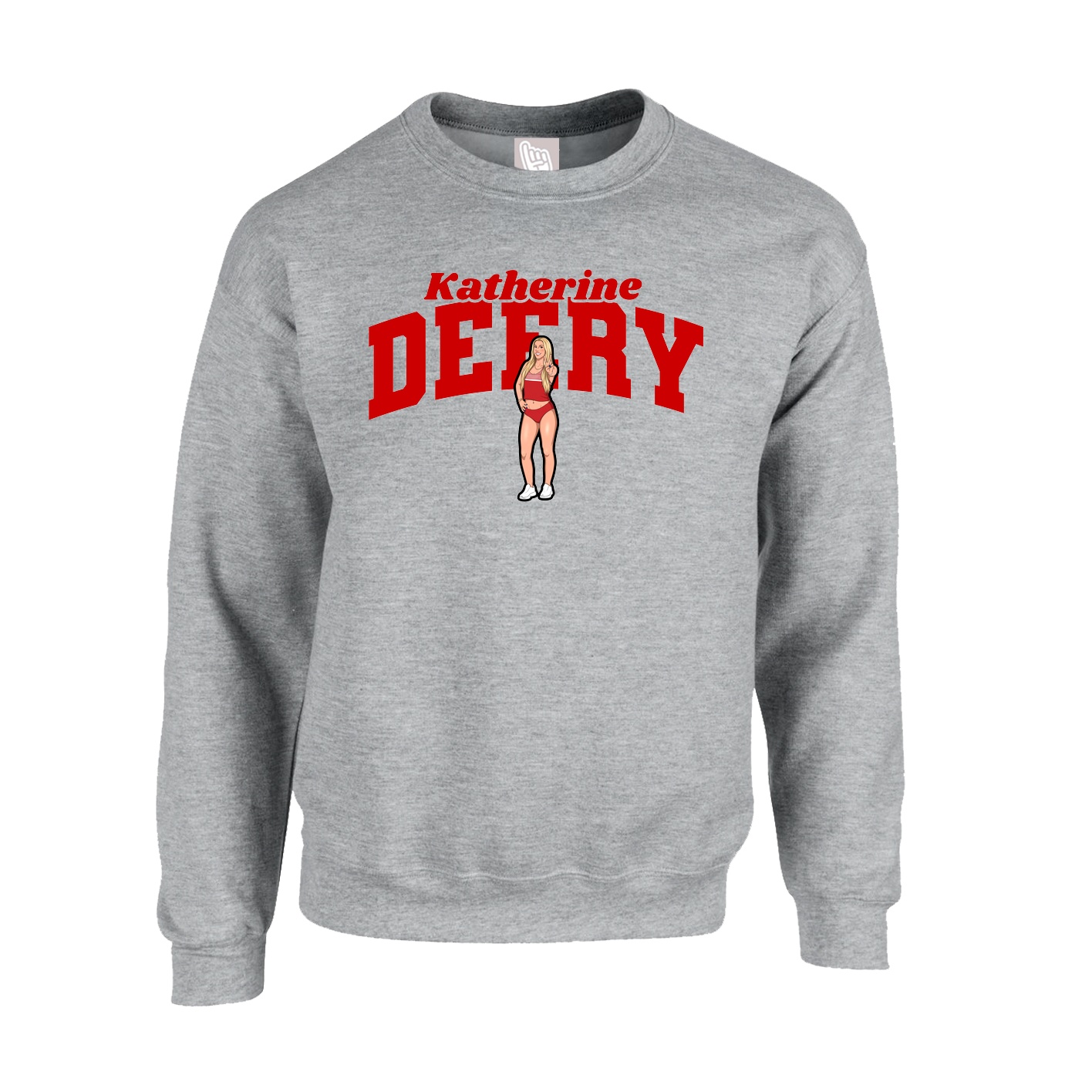 Fleece Crew — Signature Arch in Grey